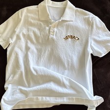 Versace Mens White Embroidered Logo Collared ...