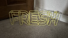 Dunelm Retro “Fresh” Yellow Metal 3D Cafe Kitchen Home Decor Metal Wall Sign