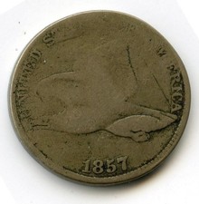 1857 Flying Eagle Cent Penny - Union Civil War Counterstamp Coin - P986