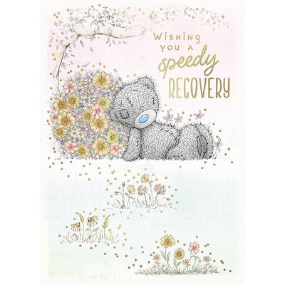 Bear Sat Amongst Flowers Speedy Recovery Get Well Karte