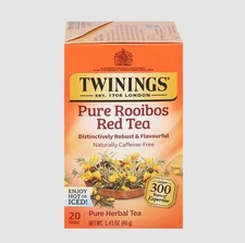 Twinings Pure Rooibos Red Tea Bags, 20 Count (Pack of 6)
