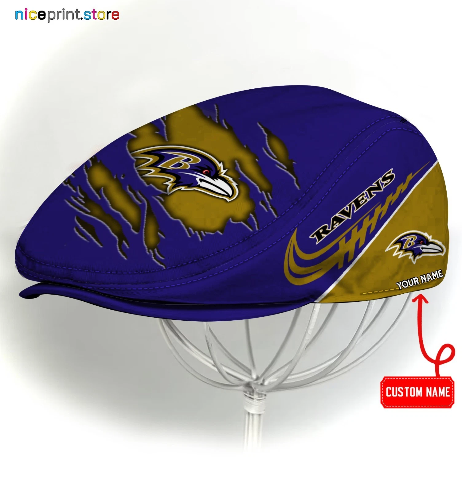 Baltimore Team Ravens Jeff Cap football Jeff Cap football Driving Cap, football Golf Cap