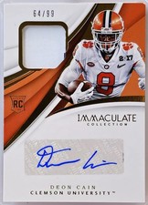 2018 Immaculate Collection Collegiate Football Cards 14
