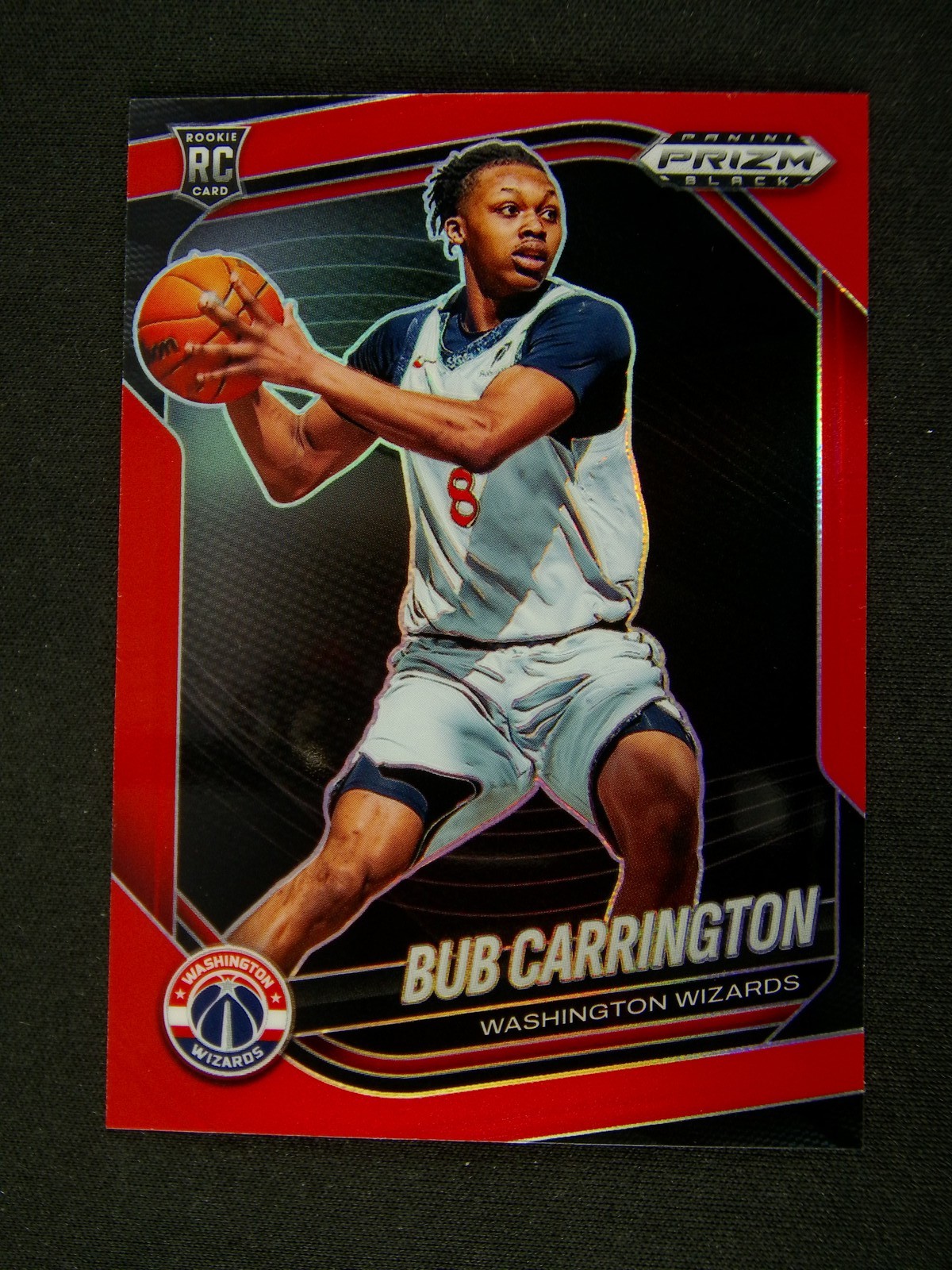 2024-25 Panini Prizm Black Bub Carrington #92 RC Rookie Red /299