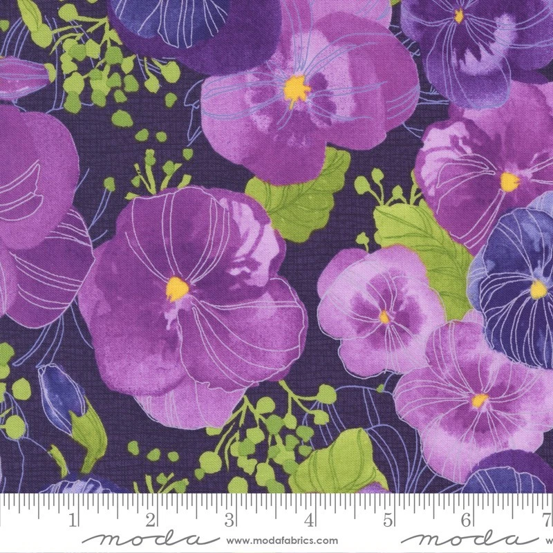 Pansy Posie, Amethyst Bundle of 6 Different 1/2 yd. Prints, Total 3 Yards - Image 2 of 4