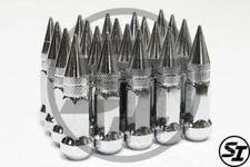 Z RACING SPIKE STYLE 12X1.25MM POLISH STEEL CLOSED ENDED LUG NUTS KEY TUNER