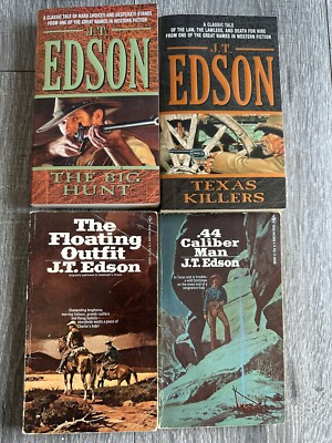 J.T. Edson Vintage Western Novels Paperback Book Lot Of 4 Books