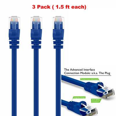 RIIEYOCA Lot De 8 Câbles De Raccordement Ethernet Cat6 Courts De 0,15 M Pour Réseau Internet LAN Haut Débit Avec Connecteurs RJ45 Pour Routeur, Modem, Commutateur, Serveur (couleurs Mélangées