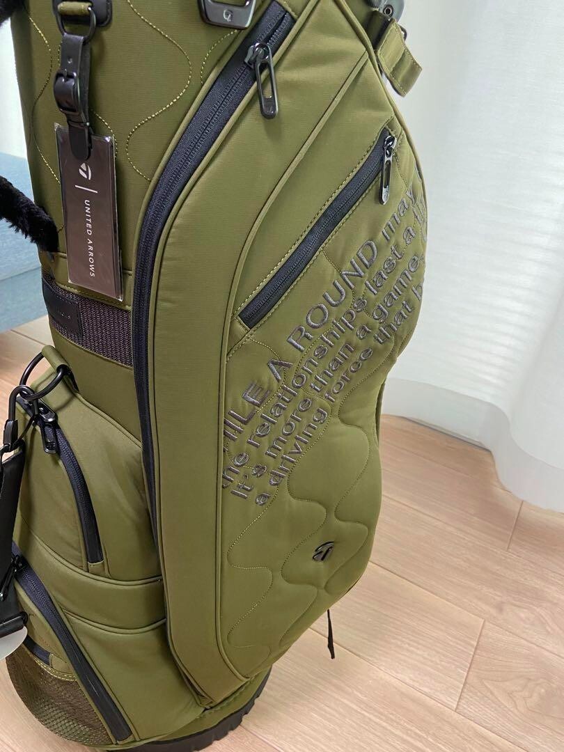 TaylorMade UNITED ARROWS Quilting Golf Stand Bag Olive New TaylorMade UNITED ARROWS Quilting Golf Stand Bag Olive New