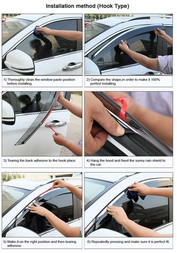4P Side Window Deflector Visors Sun Rain Guards Vent Shade for 2023 2024 BMW iX1 - Picture 8 of 8