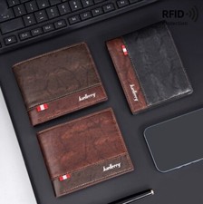 US Men's Wallet RFID Blocking Leather Credit Card Purse Holder Zipper Clutch Bag