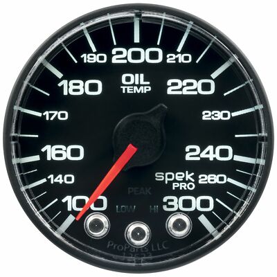 AutoMeter Spek Pro 2-1/16in Analog 100-300 Deg F Oil Temperature Gauge P322328