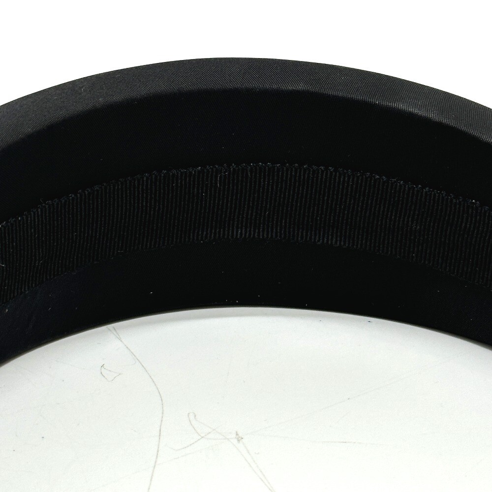 PRADA Triangle logo hair accessory Hair band head band Nylon Black