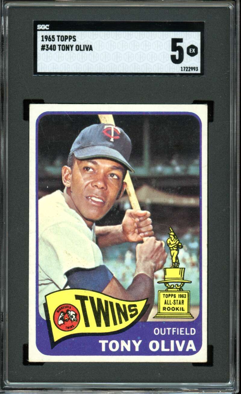 1965 Topps #340 Tony Oliva 3rd Year All-Star Rookie Cup Twins HOF SGC 5 EX