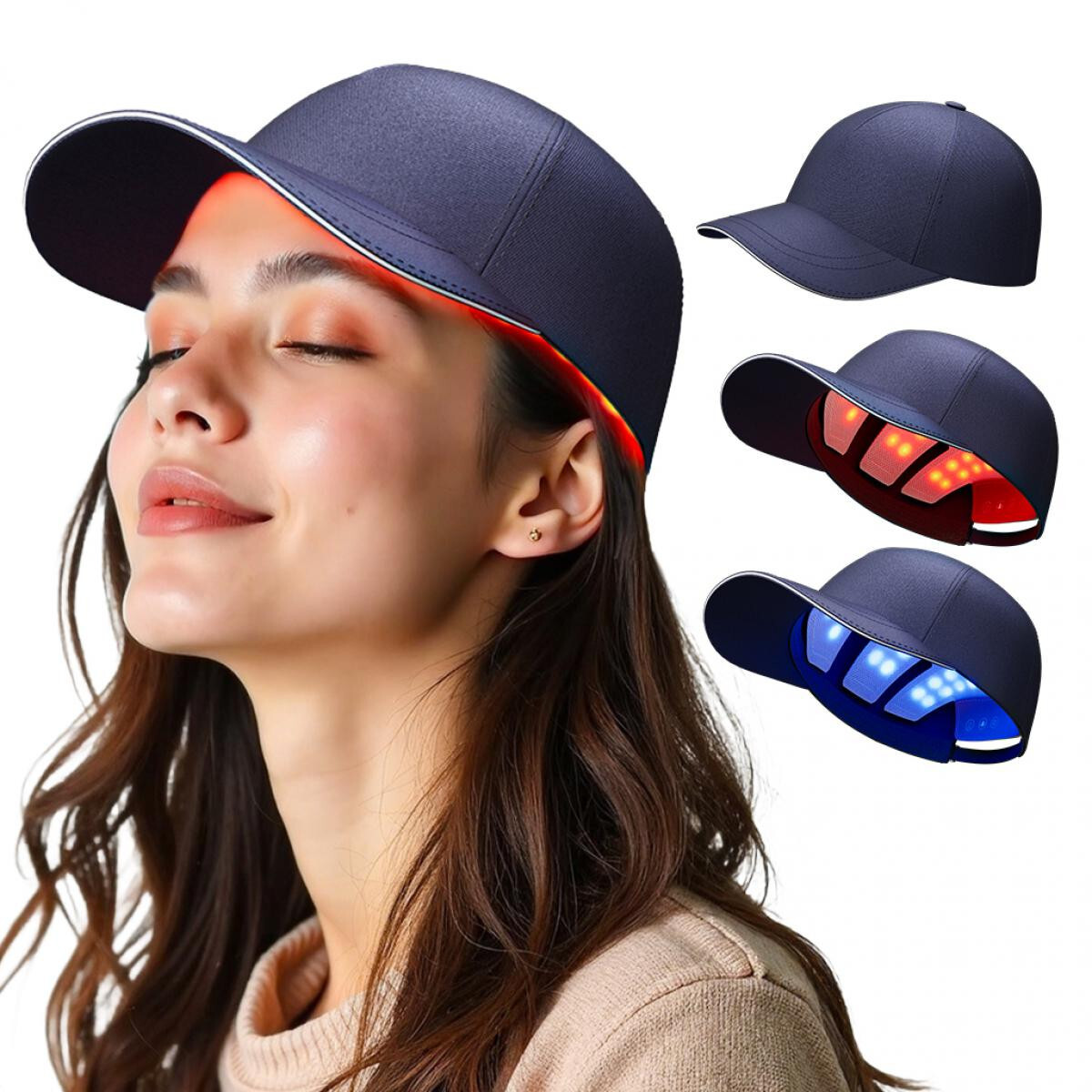 Chapeau casquette photothérapie LED traitement anti-chute follicules