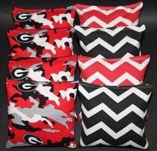 ALL WEATHER University of GEORGIA BULLDOGS 8 Resin Filled Cornhole Bean Bags NEW