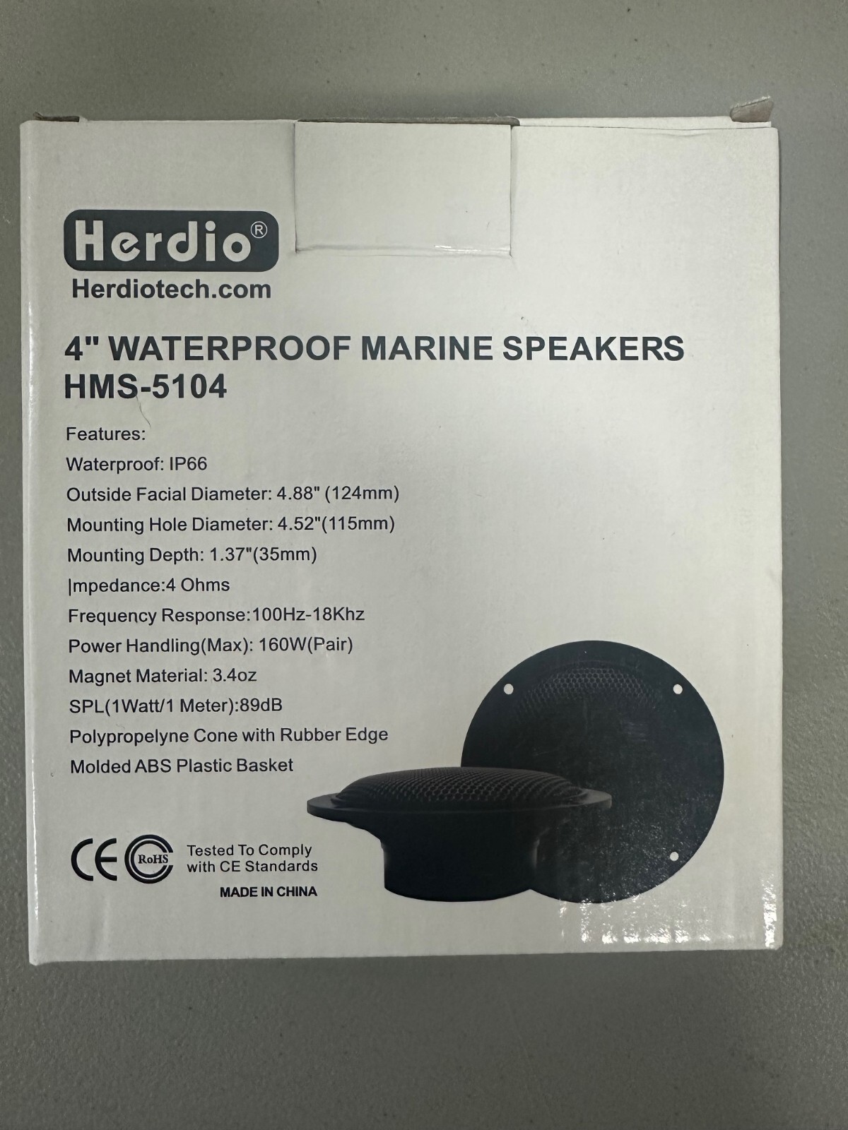 Herdio 4 Inches Waterproof Marine Bluetooth Ceiling Speakers Bathroom
