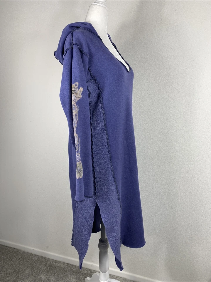Vestido sudadera con capucha vintage para mujer Y2K 2 Be Free púrpura gráfico O/S Foto 2 de 4