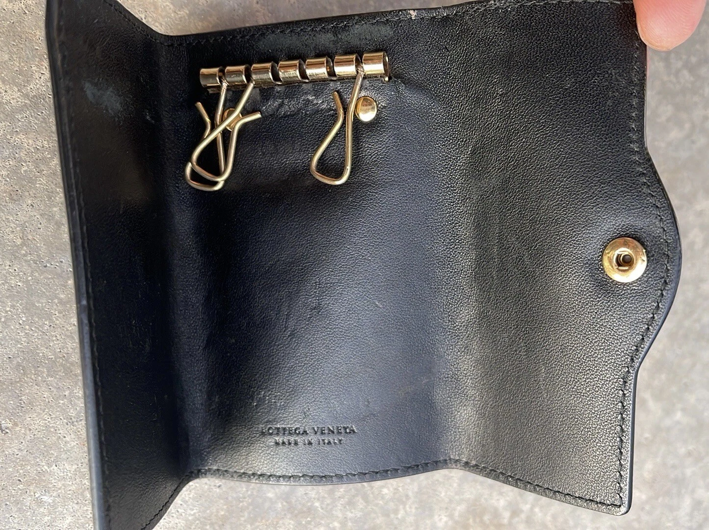 Portachiavi Bottega Veneta Nero 6 Pelle Nera