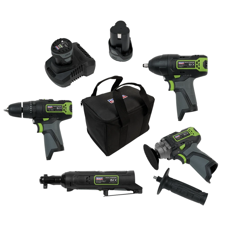 Sealey Cordless Kit - 2 Batteries, Drill, Ratchet & Impact Wrench, Polisher - Image 2 of 4