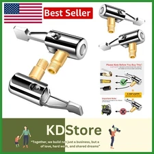 2-Packs Lock On Air Chuck Tire Inflator Hose Adapter, Metal Locking Tire Chuck w