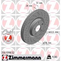 2X Zimmermann Sport Z Bremsscheibe 250.1398.52