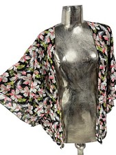 BOOHOO Kimono Cardigan Size Medium Womens Light Floral Top NEW EU42 RRP £29