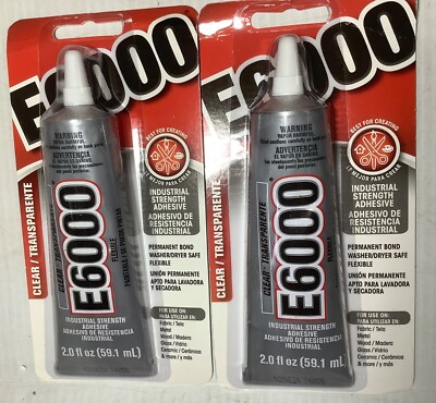 2 Eclectic E6000 Multi-Purpose, Industrial Strength Adhesive Glue Gel, 2 Oz.