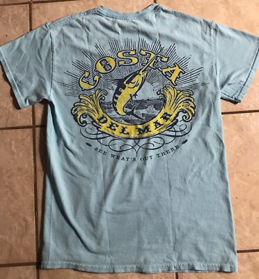 Mens Costa Del Mar t-shirt short sleeve light blue size S