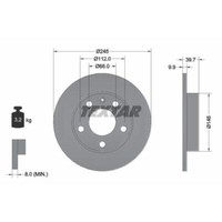 Textar 2X Bremsscheibe Hinten Ø245 Mm Voll FüR Audi A4 8EC B7 2.0 1.6 8E2 B6