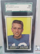 1961 Topps Johnny Unitas Colts HOF SGC 8 NM-MT #1