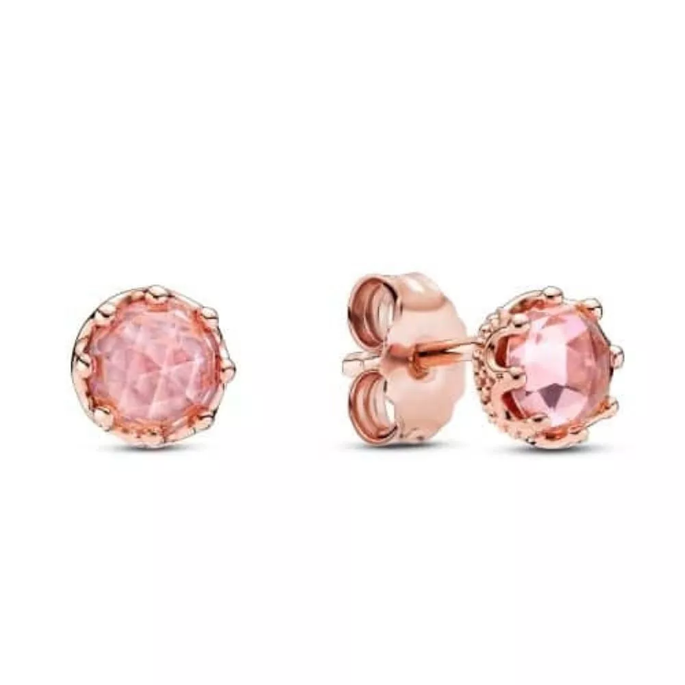 Genuine Pandora Pink Sparkling Crown Stud Earrings 288311C01