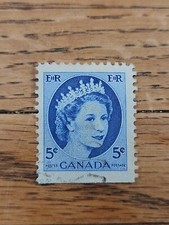 Canada Stamp Queen Elizabeth II 5c Used Blue