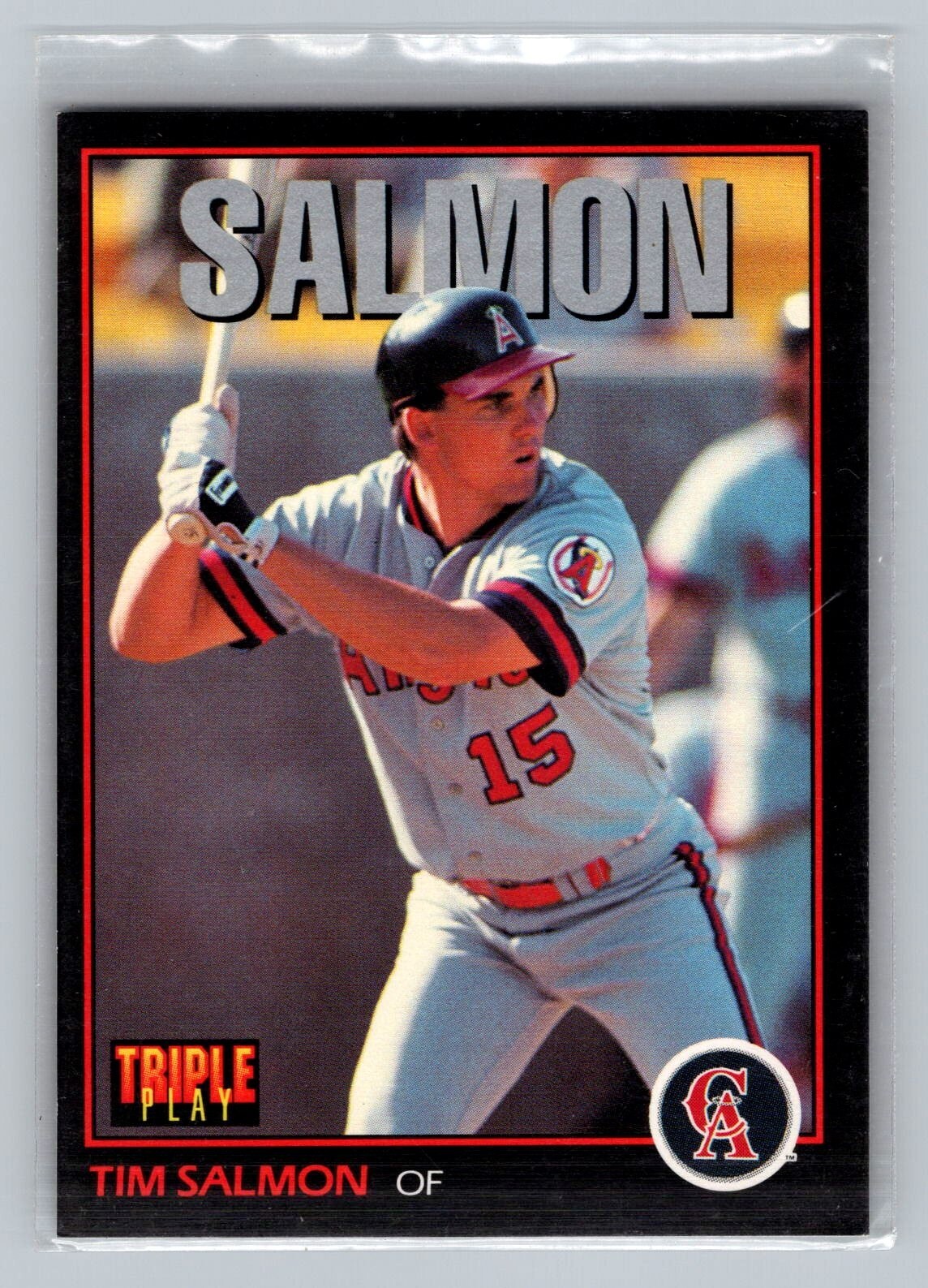 Tim Salmon 1993 Leaf Triple Play #37 MLB Baseball Card California Angels