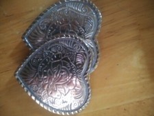 vintage chrome "Two Hearts" Belt Buckle