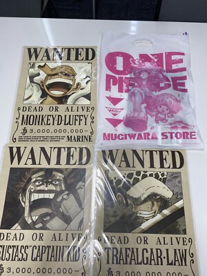 和太郎ページ ONE PIECE WANTED POSTER Luffy Kid Law 3 billion rookie MUGIWARA