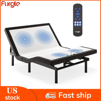 US Adjustable TXL FULL QUEEN Bed Frame Wireless Remote Control Electric Massage