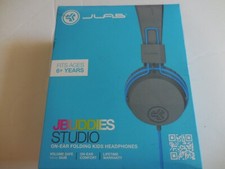 JLab - JBuddies Studio Wired Over-the-Ear Headphones - Gray/Blue lb