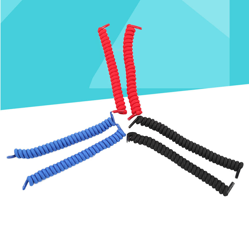 6 White Stretch Rubber Shoe Laces for Sneakers Accessories Set