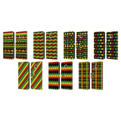 HEAD CASE DESIGNS RASTA COLOUR PATTERNS LEATHER BOOK CASE FOR MOTOROLA PHONES