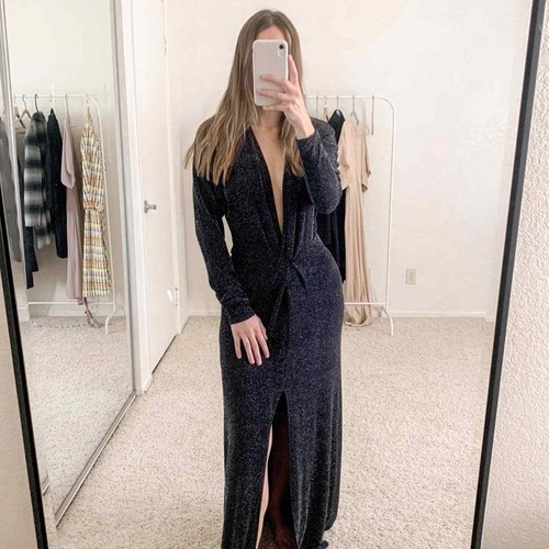 Reformation Long Sleeve Plunging Neck 