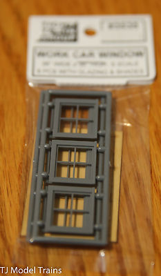Tichy Train Group #3535 (S Scale) Work Car Windows (6 in pkg) Size Below