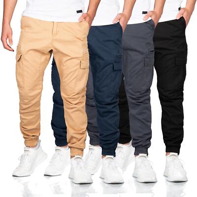 A. Salvarini Herren Designer Cargo Hose Strech Cargohose Beintaschen AS272 NEU