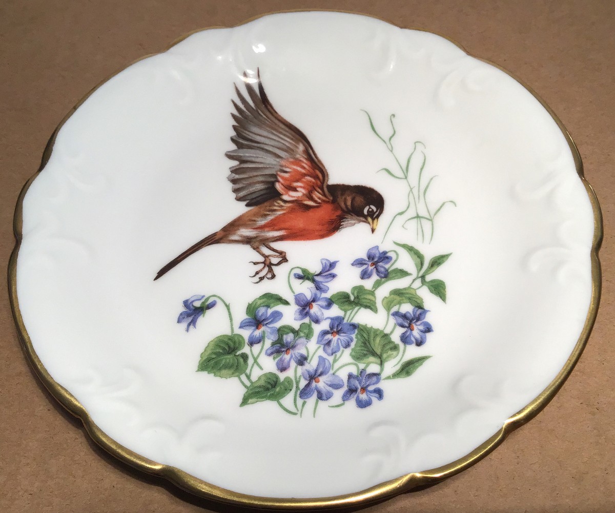  LIMOGES プレート　5枚セット Vintage Limoges France Porcelain 5.75” Plate Image of Bird Set of