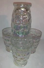 Vintage Set of 4! Federal Glass Iridescent Yorktown 3 7/8" t & 2 5/8" d Glasses