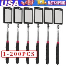 Inspection Mirror LED Lighted Mechanic Telescoping illuminate Swivel Extendable