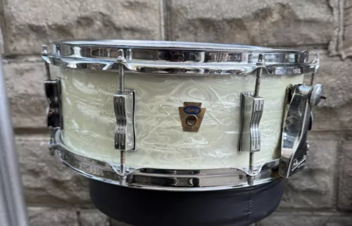 LUDWIG WFL 5.5” x 14”  SNARE DRUM-WHITE MARINE PEARL TRANSITION BADGE Buddy Rich
