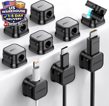 Magnetic Cable Clips 9 Pack Cord Holder Desk Cable Organizer Adhesive Set