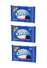 3 Pack OREO Birthday Cake Creme Chocolate Sandwich Cookies Family Size 17 oz