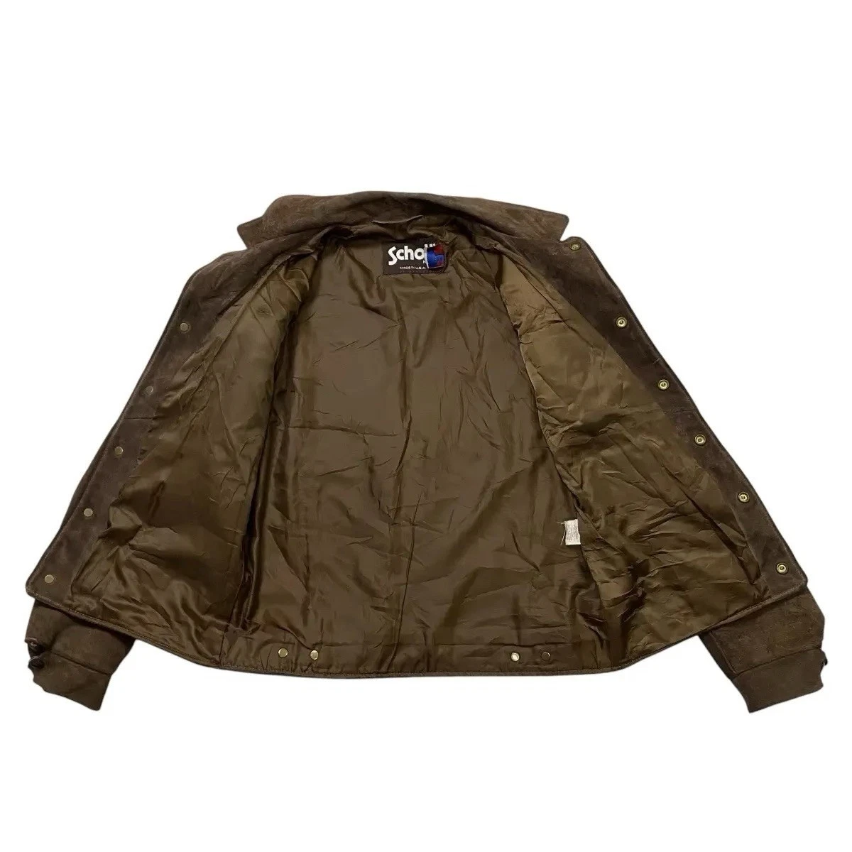 Schott NYC Vintage Brown Suede Trucker Jacket Made in USA 38 - product detail image 6